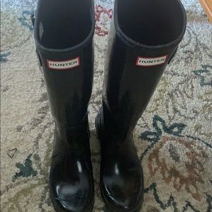 Women's Original Tall Gloss Rain Boots: Black